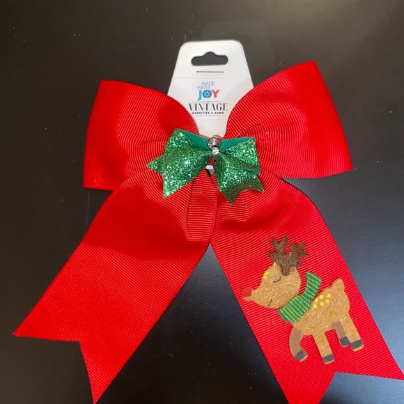 Handmade Red or White Reindeer Hair bows - Picture 3 of 4